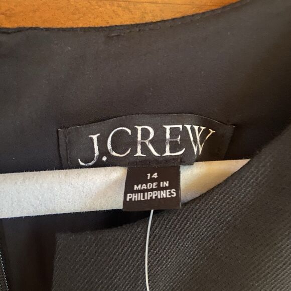J. Crew Black Executive Dress Sheath Stretch Linen Blend Workwear Career Size 14 - Picture 4 of 10